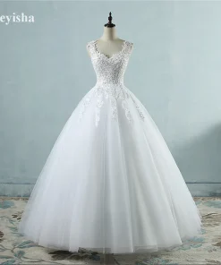 Alternative view of Customized ZJ9076 Ball Gown Spaghetti Straps White Ivory Tulle Pearls Bridal Dress For Wedding Dresses 2025 Marriage