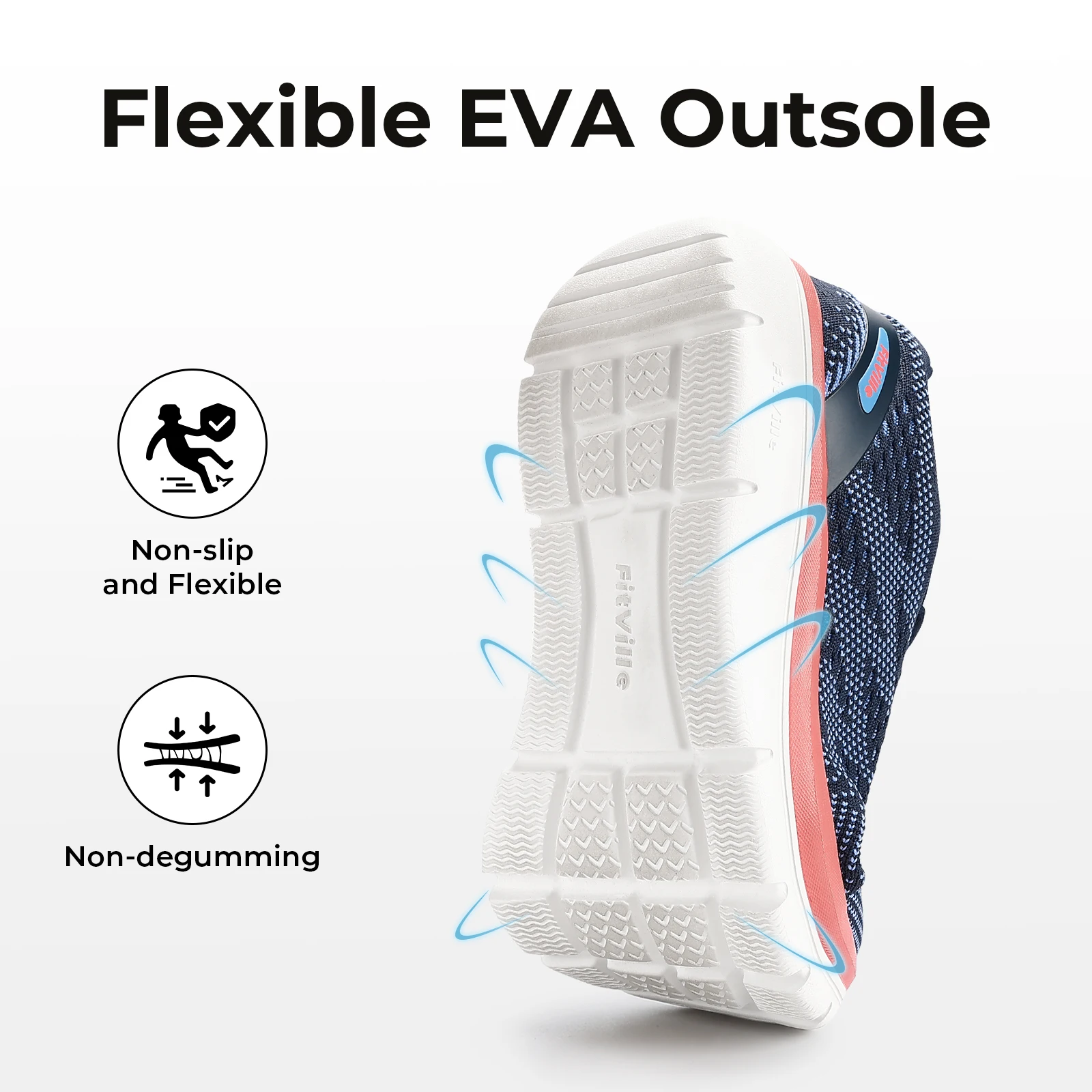 Fittington Women's Wide Walking Shoes Flexible Upper Woman Sneakers For Flat Foot Plantar Fasciitis Heel Pain Relief - Image 6