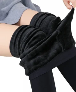 Alternative view of Winter Leggings For Women Warm Leggins Solid Color Velvet Leggins High Waist Leggings Stretchy Leggings dropshipping