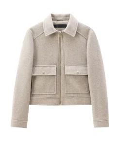 Alternative view of Women's Zipper Jacket Coat New Winter Long Sleeve Pocket Outerwear Coat Short Street Elegant Women's Jacket