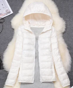 Alternative view of Women Puffer Jacket 15 Colors Plus Size 5XL 6XL 7XL 2025 New Spring Autumn Female Ultra Lightweight Packable Hooded Down Coats