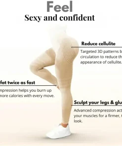 Alternative view of Slimove Cellulite 3D Leggings, High Waisted Butt Lifting Tummy Training Control, Anti Cellulite Legging for Gym Workout