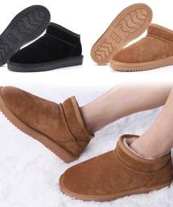 Alternative view of Newest Women Winter Snow Boots Slip On Short Boots Water Resistant Comfort Ankle Boots Faux Fur Lining Boots Thermal Plush Boots