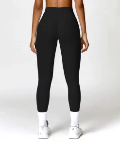 Alternative view of Summer Hot Sale Yoga Leggings Women High Waisted Hip Lifting Ruched Tights Running Cycling Pants Breathable Sports Leggings