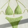Sexy Bikinis Sets Two-piece Women's Swimsuit Ruffled Halter Neck Bikini 2025 Female Swimwear for Woman Beach Wear Bathing Suit