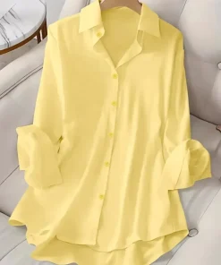 Plus Size Shirts 2025 Summer New Women's Casual Loose Fashion Top Elegant Korean Style Solid Sweet Blouses Single-breasted Lapel