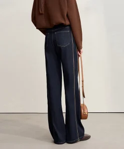 Alternative view of Amii Jeans Pants For Woman 2025 Winter New Cotton Warm Medium And Low Waist Pants Wide Leg Loose Denim Trousers Women 12544157