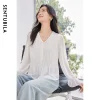 SENTUBILA Women's Women's Chiffon Blouse 2025 New Summer Woman Buttoned Shirts Office Blouses Female Clothing 151V80290