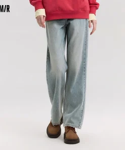 Semir Jeans Women Vintage Long Trousers 2025 New Spring Wide-leg Trousers Comfortable Soft Versatile Trousers