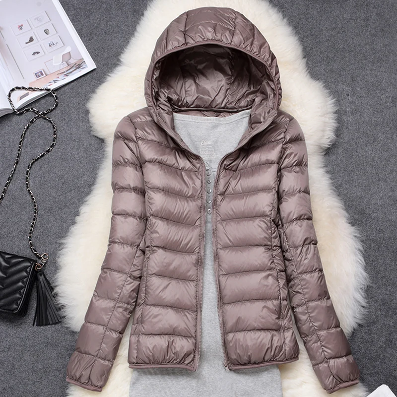 Women Puffer Jacket 15 Colors Plus Size 5XL 6XL 7XL 2025 New Spring Autumn Female Ultra Lightweight Packable Hooded Down Coats - Image 6