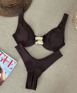 Alternative view of Push Up Bikinis 2026 Sexy Women Swimsuit Female Swimwear Solid Micro Bikini Set Swimming Suit Beachwear Thong Brazilian Biquini