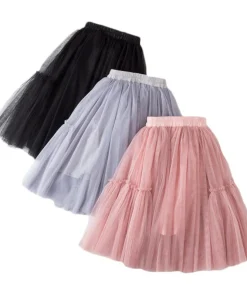 Kids Skirts For Girls Cotton Lace Tutu Pleated Skirt Black Pink Gray Children's Clothing 4 6 8 10 12Y Pettiskirt Party Clothes