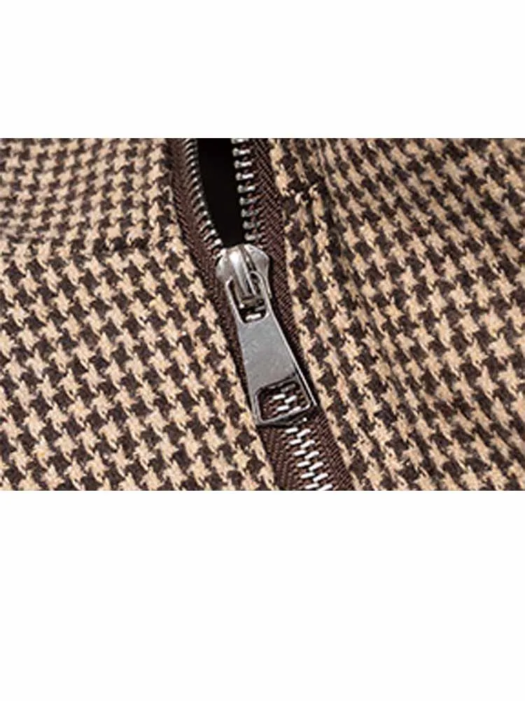 HH Woman Early Spring Fashion Long Sleeves Stand Collar Solid Color Plaid Zipper Bomber Jacket Female Casual Versatile Jacket - Image 5