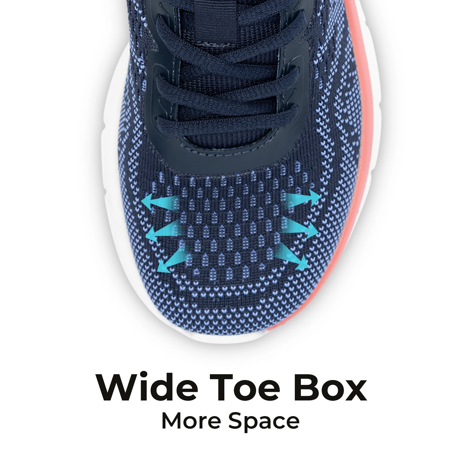 Fittington Women's Wide Walking Shoes Flexible Upper Woman Sneakers For Flat Foot Plantar Fasciitis Heel Pain Relief - Image 3