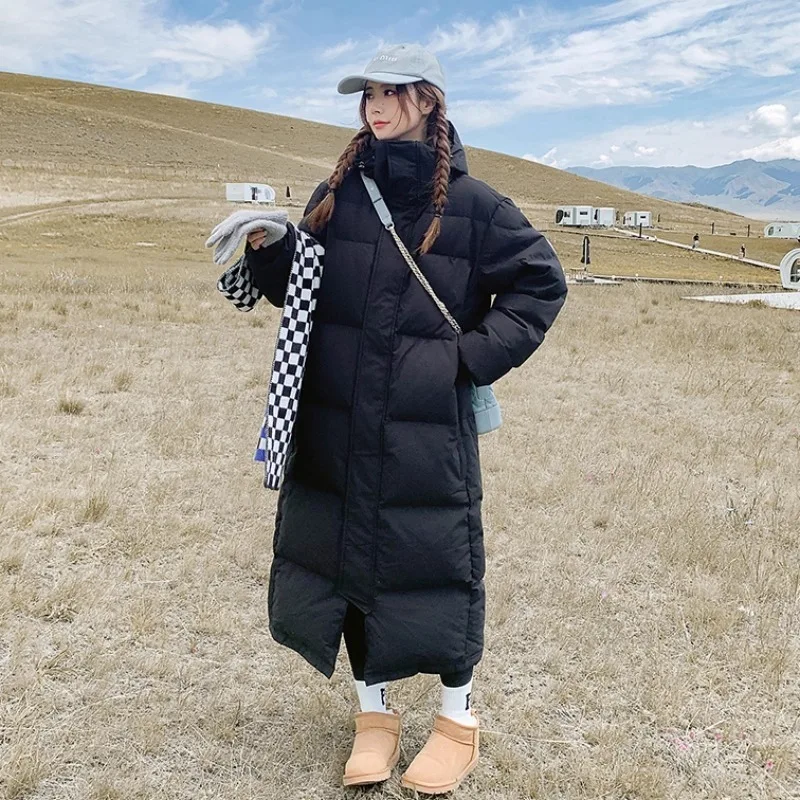 Mid drama down cotton jacket for women, slim fit cotton jacket for women, over the knee 2025 new thick cotton jacket jacket for - Image 2