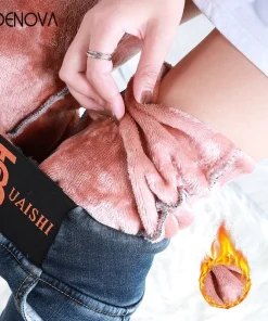 ZOENOVA Keep Warm Pants Women Winter Fleece Leggings Thick Velvet Jeans Fleece Skinny Highly Elastic Pant 2024 Female Legging