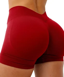 Alternative view of Gym Shorts Woman Seamless Yoga Shorts Fitness Training Yoga Clothing Butt Lifting Workout Short Leggings V Waist Sports Shorts