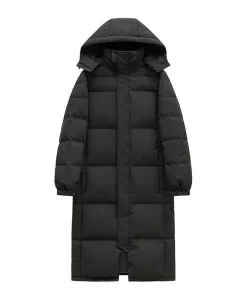 Mid drama down cotton jacket for women, slim fit cotton jacket for women, over the knee 2025 new thick cotton jacket jacket for