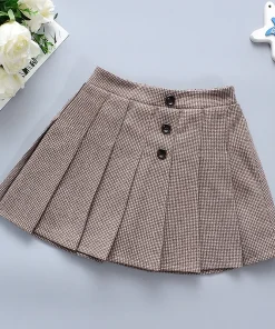 Girls' Half Skirt Pleated Skirt For Spring And Autumn Children's Stylish Versatile Short Skirt For Autumn And Winter