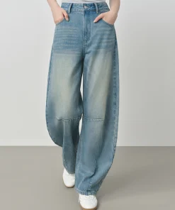 Alternative view of FSLE Design Relaxed High Waist Jeans Women's 2025 Autumn New Arrival Slashed Jeans Trousers 25FS13105