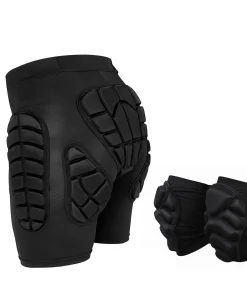 Lixada Outdoor Protective Ski Shorts + Knee Pads Set Waterproof Skateboarding Snowboarding Skiing Shorts for Women Men XXL