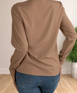 Alternative view of Women's Elegant Business Office Blouse Layered V Neck Long Sleeve 2024 Dressy Shirts Work Tops