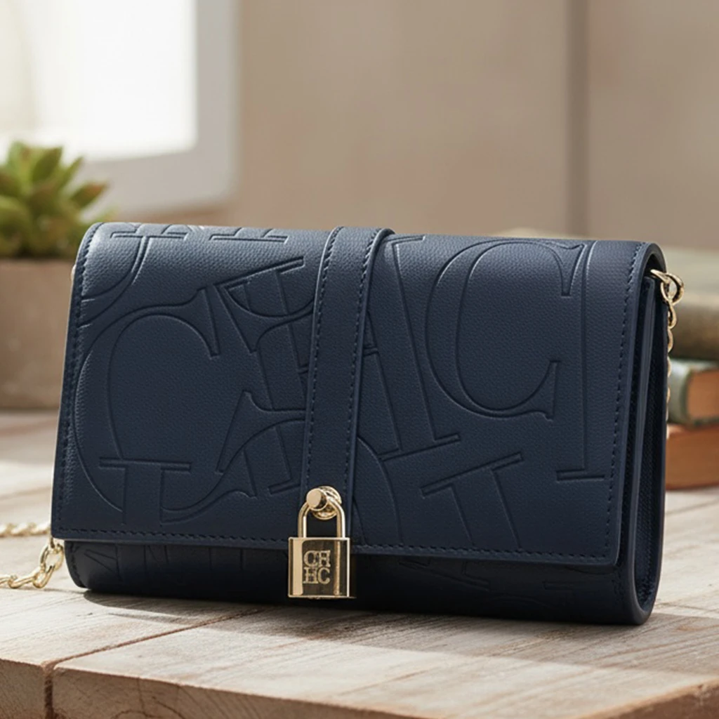 CH Autumn/Winter Fashion Shoulder Bag Solid Color Large Font Printed High Quality PU Material Explosive Women's Crossbody Bag - Image 3