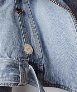Alternative view of New Winter Denim Jacket Women Fashion Overcoat Faux Fox Fur Collar Jean Coat Female Short Warm Parkas Rabbit Hair Lining Outwear