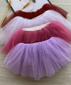 Alternative view of Children's Dance Skirt Soft Yarn Ballet Skirt White Tutu Four-Layer Performance Skirt Female