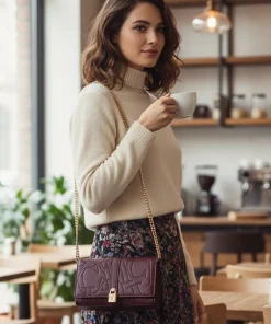 CH Autumn/Winter Fashion Shoulder Bag Solid Color Large Font Printed High Quality PU Material Explosive Women's Crossbody Bag