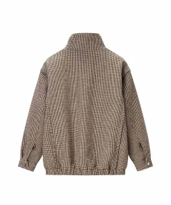 Alternative view of HH Woman Early Spring Fashion Long Sleeves Stand Collar Solid Color Plaid Zipper Bomber Jacket Female Casual Versatile Jacket