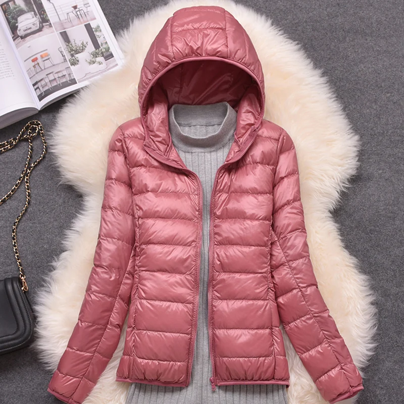 Women Puffer Jacket 15 Colors Plus Size 5XL 6XL 7XL 2025 New Spring Autumn Female Ultra Lightweight Packable Hooded Down Coats - Image 5