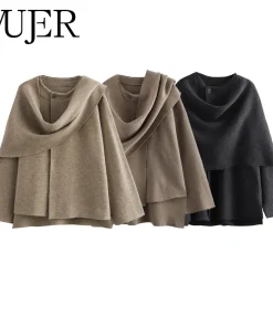 MUJER Plush Winter Coats for Women Asymmetric Scarf Demi-season Jacket for Women Parkas Long Sleeve Padded Coat Woman Jacket