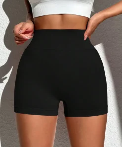 Alternative view of Women's peach buttocks outdoor gym hot shorts, women's tight buttocks yoga pants, women's high-quality yoga bicycle shorts