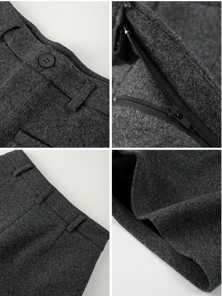 Women's 2025 Winter Thick Wool Blend Shorts - Korean High Waisted Slimming Bodycon 3/4 Booty Shorts - Image 5