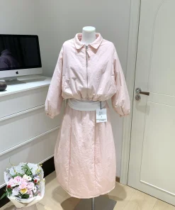 Women's Autumn Winter Casual Two Pieces Cotton Padded Skirt Set Lady Streetwear Lovely Quilted Long Sleeve Jacket+ Long Skirt