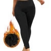 Autumn And Winter Solid Color Plus-size Nine-point Pants Black High-waisted Tight-fitting Leggings And Fleece Thick-legged Pants