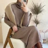New 2025 Autumn Winter Sweater Dress Women Japanese y2k Turtleneck Long Sleeve Thicken Loose Knitted Long Dresses Hot Sale