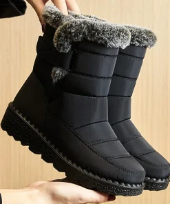 Alternative view of Women's Boots 2025 Trend Winter Shoes For Woman Winter Boots Ankle Low Heels Botas Mujer Waterproof Snow Boots With Fur Shoes