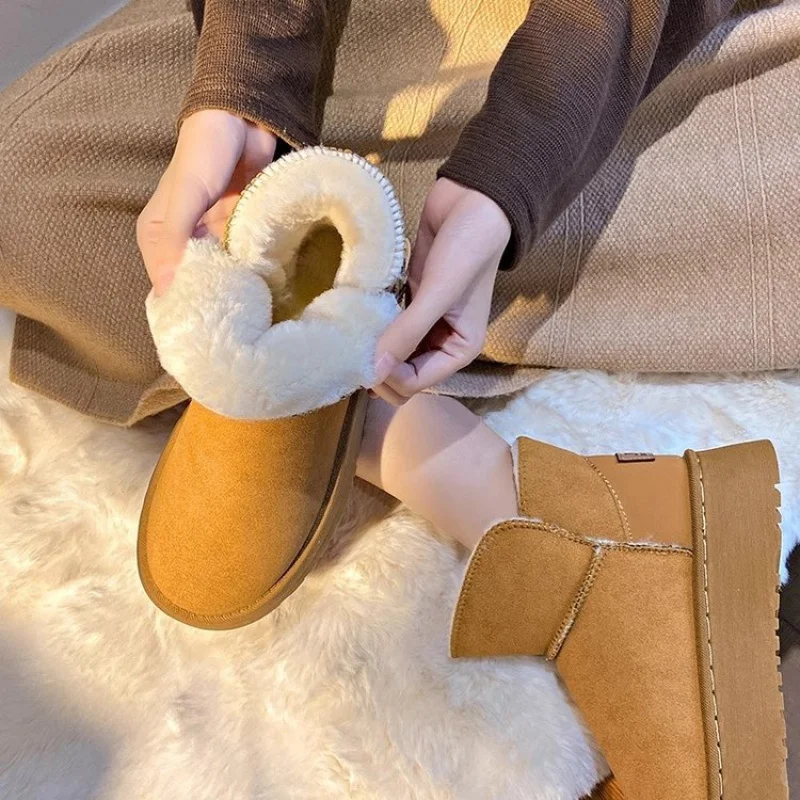 Retro Snow Boots Women Winter Women Shoes 2025 New Style Fleece-Lined Cotton Shoes With Thick Soles - Image 4