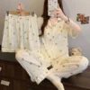Teddy Bear Sweet Heart Ruffled Pajamas for Women