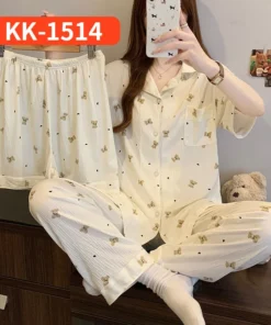 Alternative view of Teddy Bear Sweet Heart Ruffled Pajamas for Women